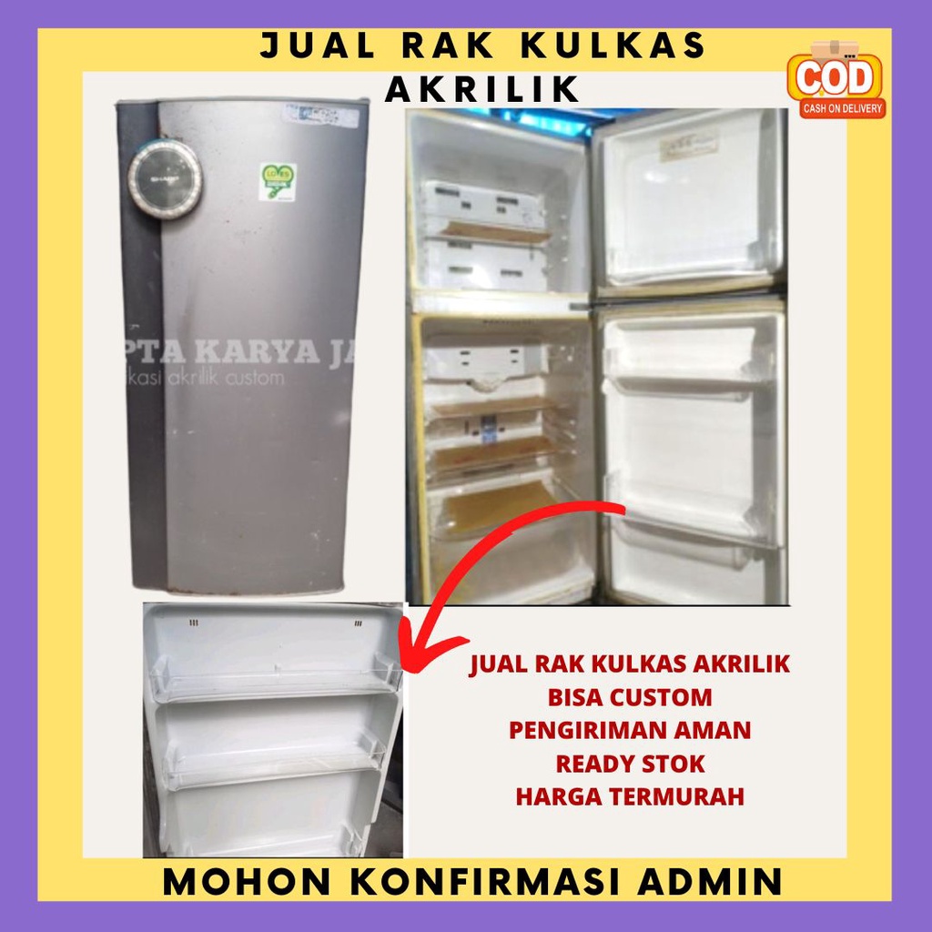 SPAREPART RAK KULKAS MERK SHARP 1 PINTU MODEL LEMON (LOVE)