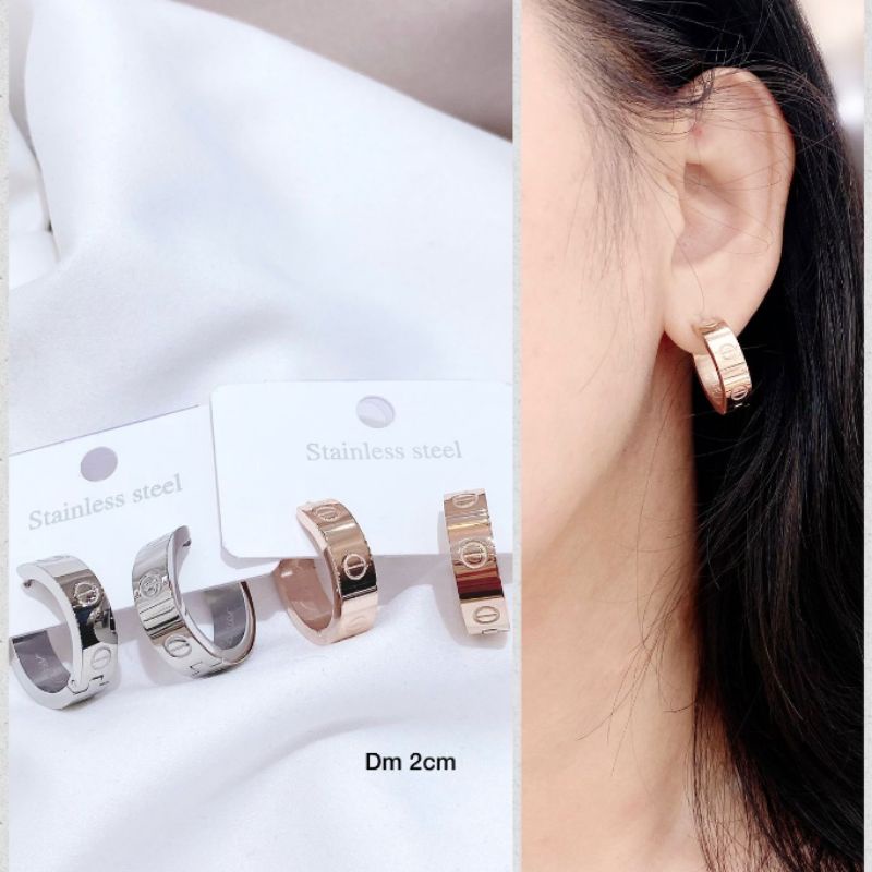 Anting Titanium Asli Mirip emas asli Anti karat anti alergi Stainless steel Premium An2193