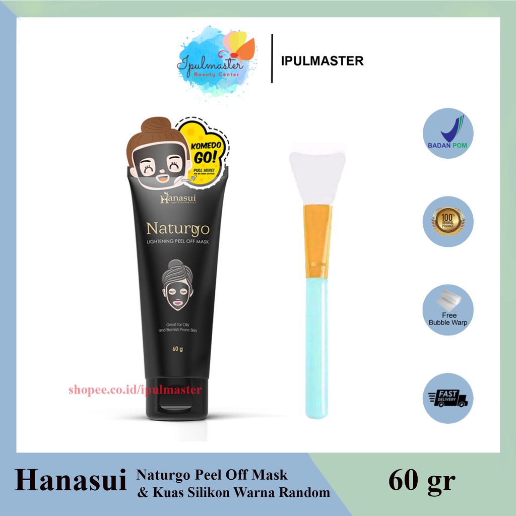 HANASUI Naturgo Lighting Peel Off Mask Black -  Masker Pembersih Komedo 60gr
