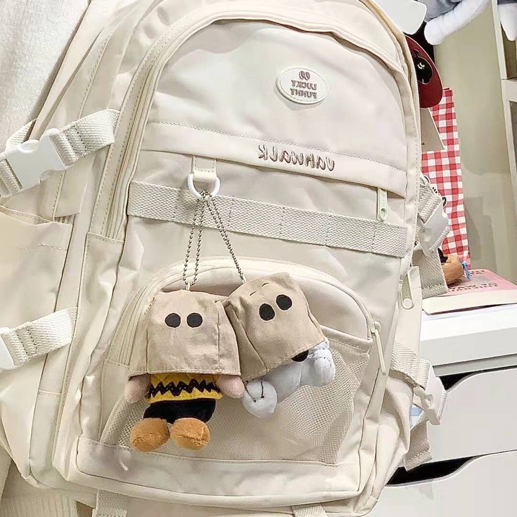 Ins Lucu Boneka Mewah Gantungan Kunci Snoopy Charlie Paper Bag Pullover Bag Dekorasi