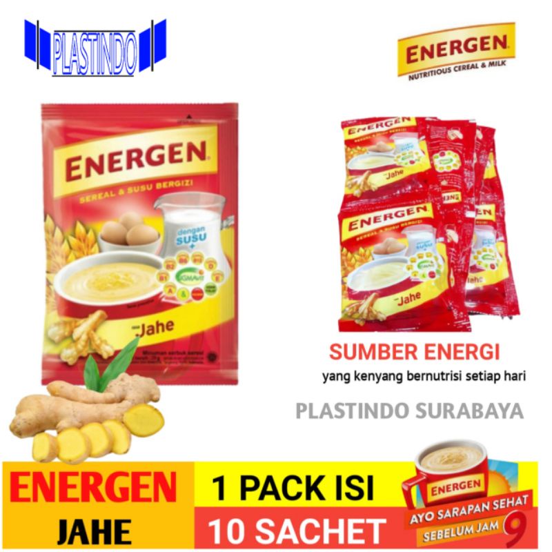 

Energen JAHE 32gram (10 sachet) sereal susu sarapan 1 Renceng isi 10