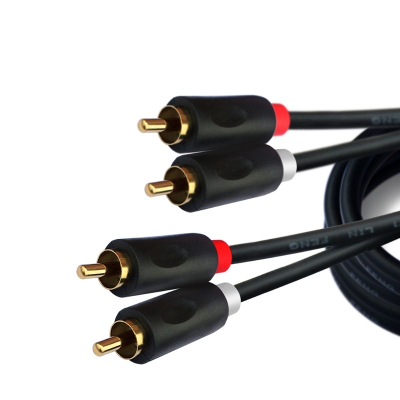 Zzz Kabel RCA 2RCA Male To 2RCA Male Stereo Interconnect Cable Cord Untuk Home Theater Set-top Box Amplifier Soundbox