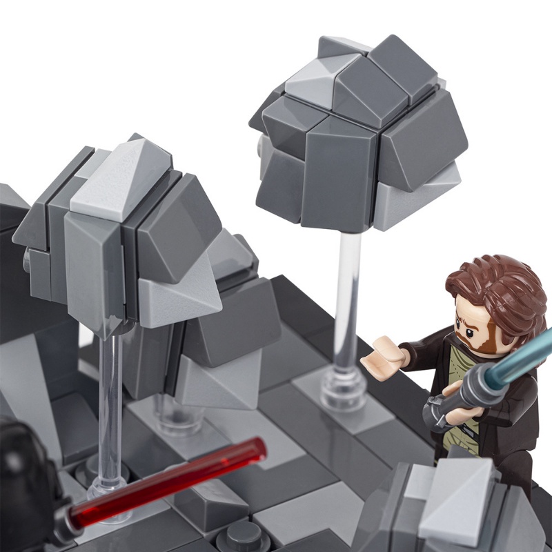 Moc Creative Series Obi-Wan VS Darth Vader Tatooine (Ada Minifigures) Rakitan Blok Bangunan Mainan Edukasi