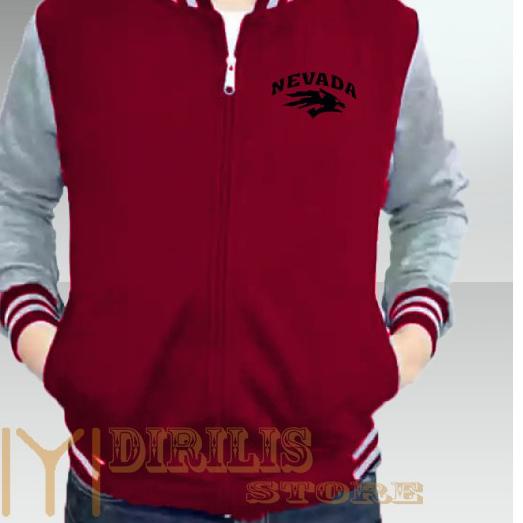12.12 sale Jaket Varsity Baseball Pria / Wanita Nevada Text Hitam /Sweater /Bomber / Hoodie / Jaket 