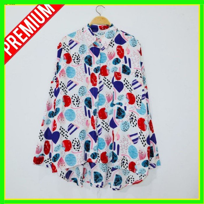 K33 KEMEJA WANITA JUMBO LD 140 LENGAN PANJANG BAJU OVERSIZE BIG SIZE BAJU WANITA BUSUI FRIENDLY FULL