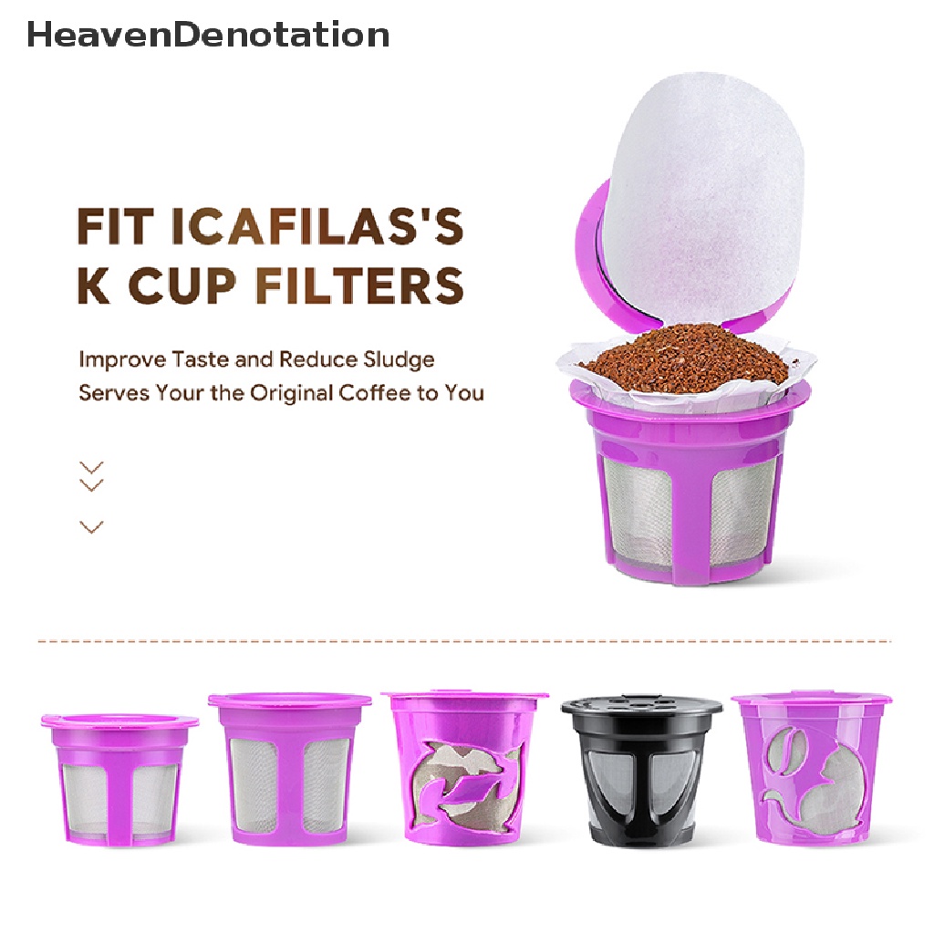 [HeavenDenotation] 50pcs Filter Kopi Portable Kertas Isi Ulang Coffee Maker Filters Dengan Penutup HDV