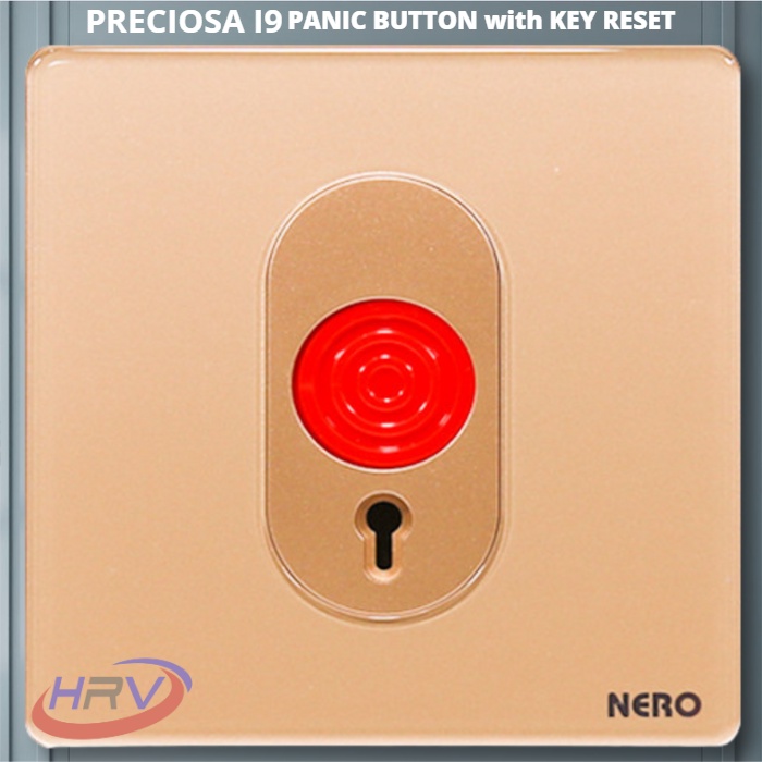 PRECIOSA I978-Gold Saklar Panic Button with Key Button NERO