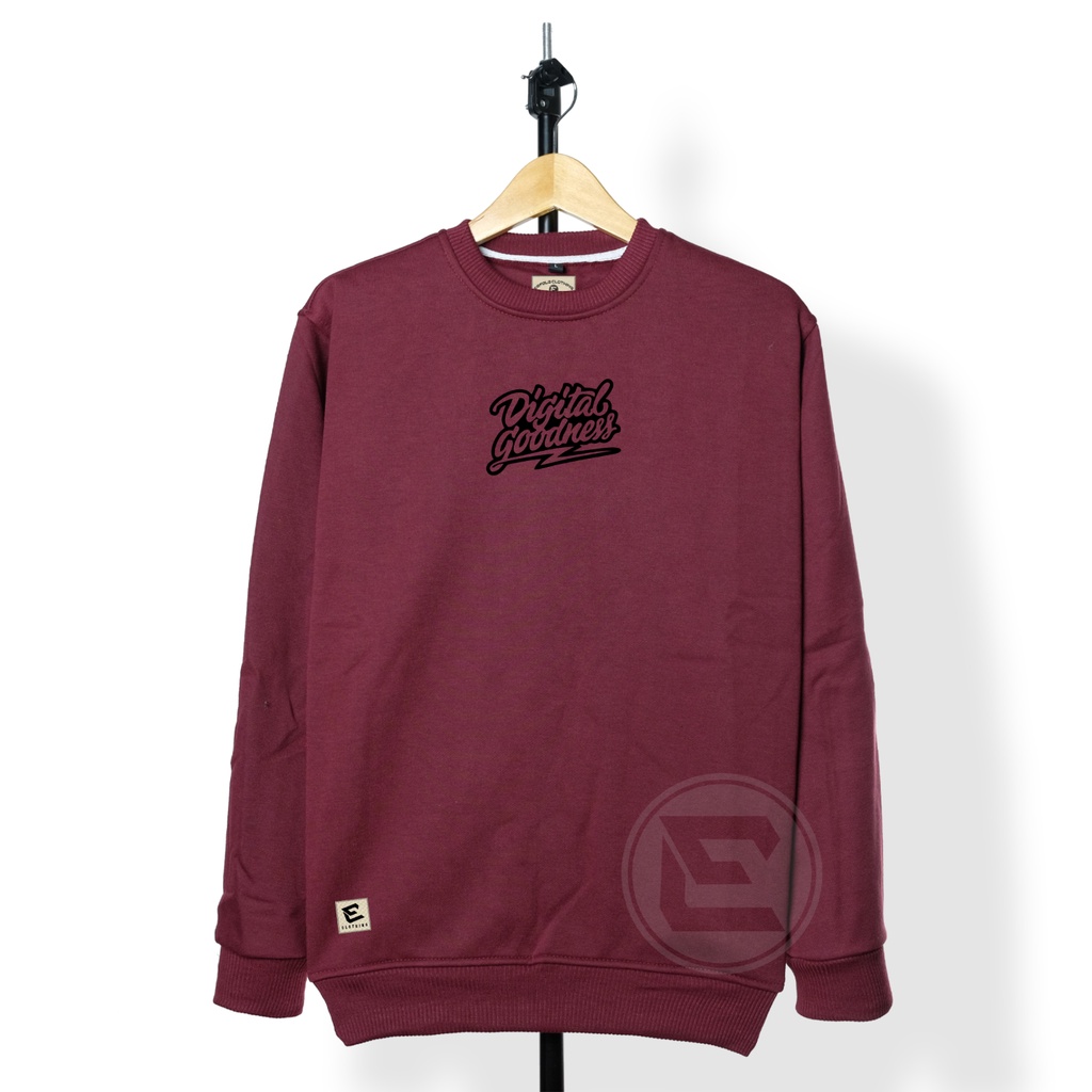 Erfolg Offiziell Sweater Crewneck Black Basic Sablon Print Grafity Motif Digital Goodness Timbul Warna Burgandy Light Cream Switer Oblong Original Distro Branded Lokal Bandung Suwiter Cardigan Oversize Sweatshirt Jumper Jumbo Bigsize Series M L XL XXL