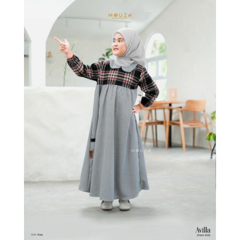 MOUZA Avilla Gamis Anak Perempuan Terbaru Lebaran 2023 Couple Keluarga Original Bergaransi Asli