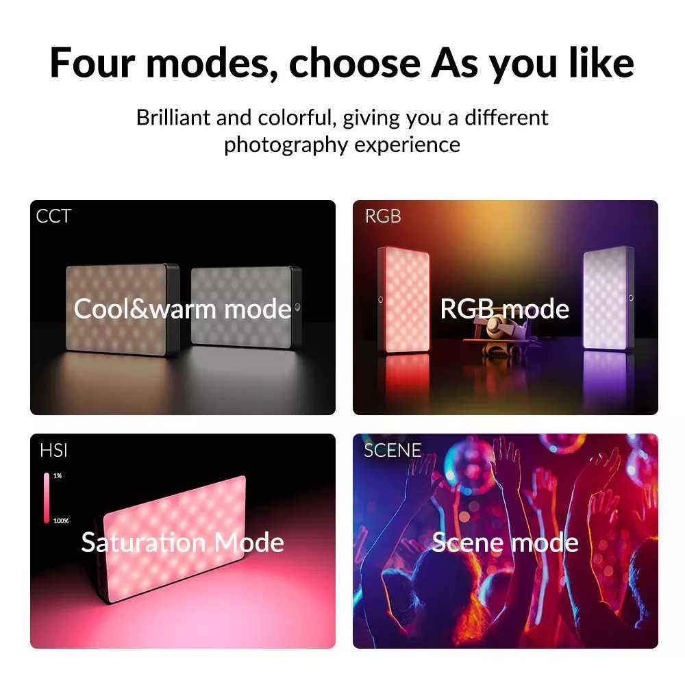 Lampu Kamera Mini RGB LED Light Photo Video Dimmable 8W Lampu Warna Warni Perlengkapan Fotografi Berkualitas