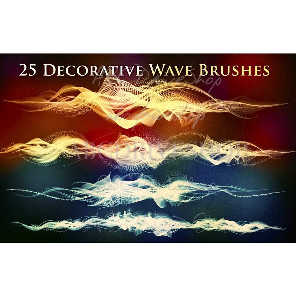 Procreate Brush - 25 Decorative Wave Brushes