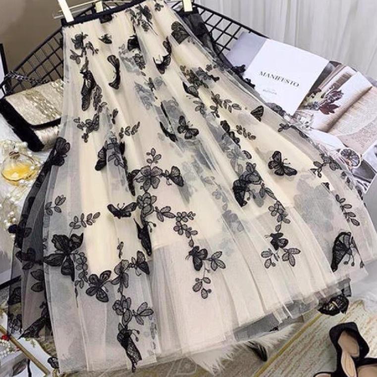 BIG SALE Rok Tutu 3D Import / Maxi Skirt Motif Kupu Kupu Timbul