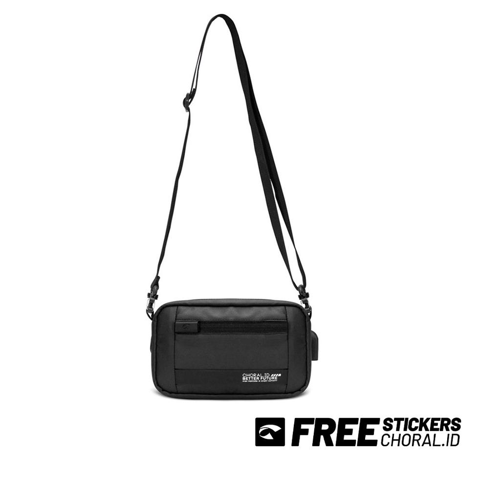 RECOMENDED CHORAL SANO - Sling bag - Tas Selempang - Black - Clutch bag - Hand bag