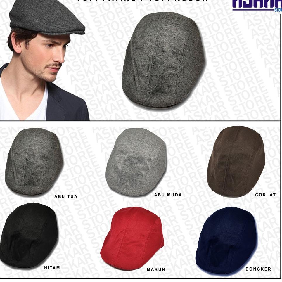 Ready Topi kodok pria dewasa topi baret pelukis flat cap topi copet 81