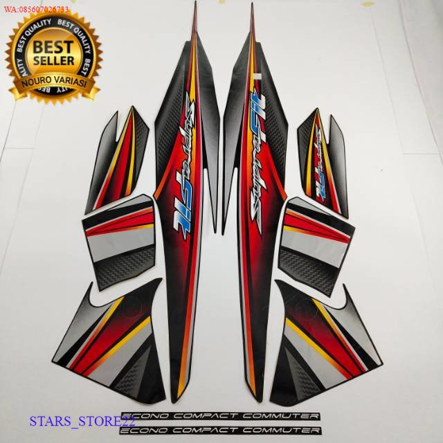(ORI) striping honda supra fit new 2006 2007 jumbo hitam list body standar   ter KUALITAS ORIGINAL P