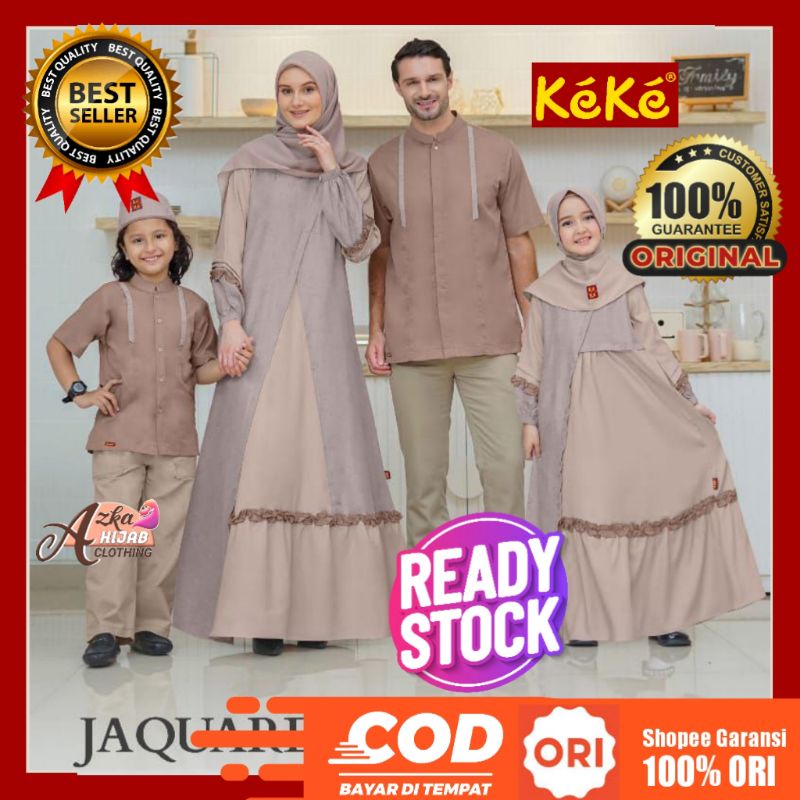 SARIMBIT KELUARGA KEKE JAQUARD LOGO 1 SERIES BROWN KAMILY 09 / BAJU SARIMBIT KELUARGA TERBARU 2023 /