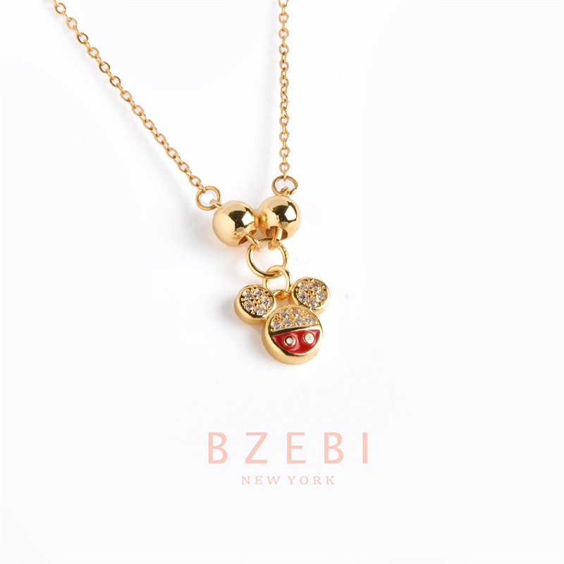 Bzebi Kalung Emas 18k, Kalung Baja Titanium, Kalung Liontin Berlian, Anti Karat, Aksesoris Fashion Wanita Perhiasan Gaya Korea, Hadiah Ulang Tahun Dengan Kotak Eksklusif 1140n