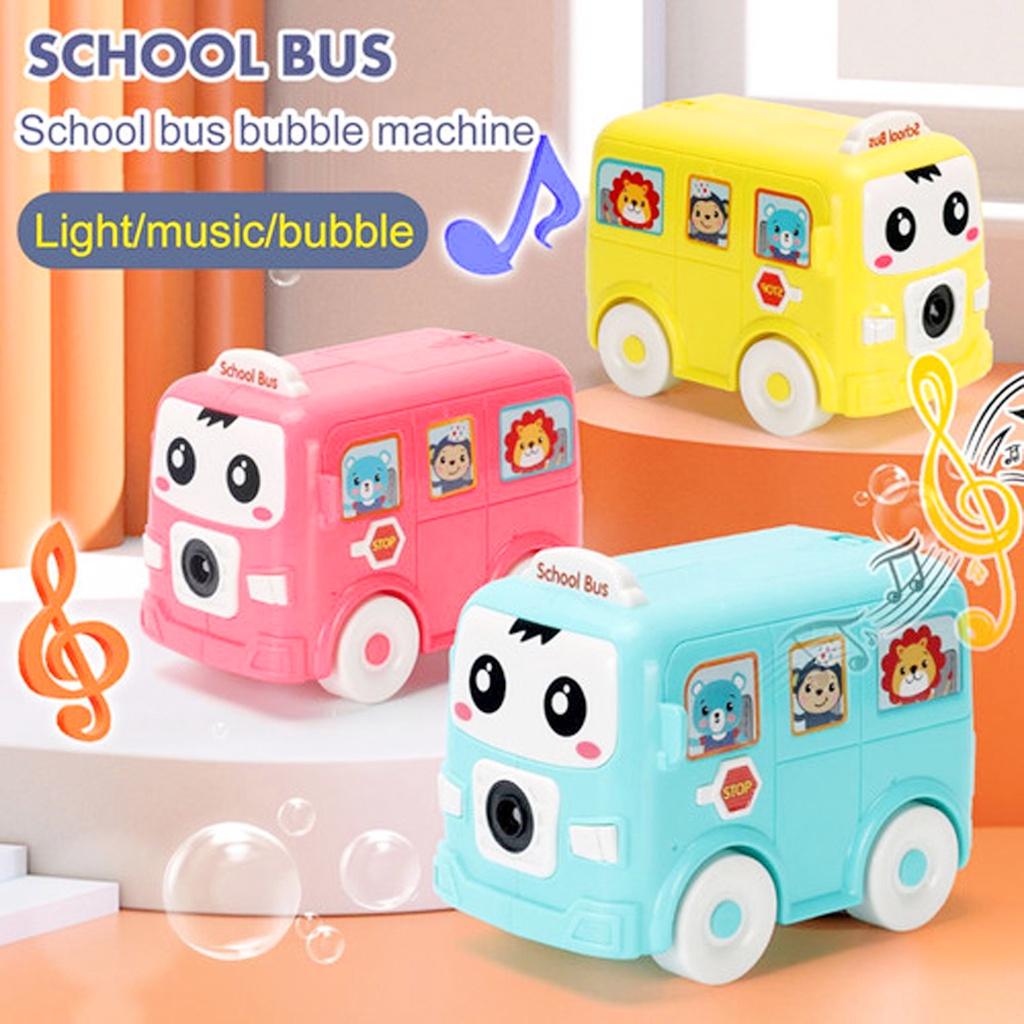 Mainan Anak Bubble/ School Bus Bubble Toys/ Bubble Gun elektrik/ Mainan Gelembung Mobil