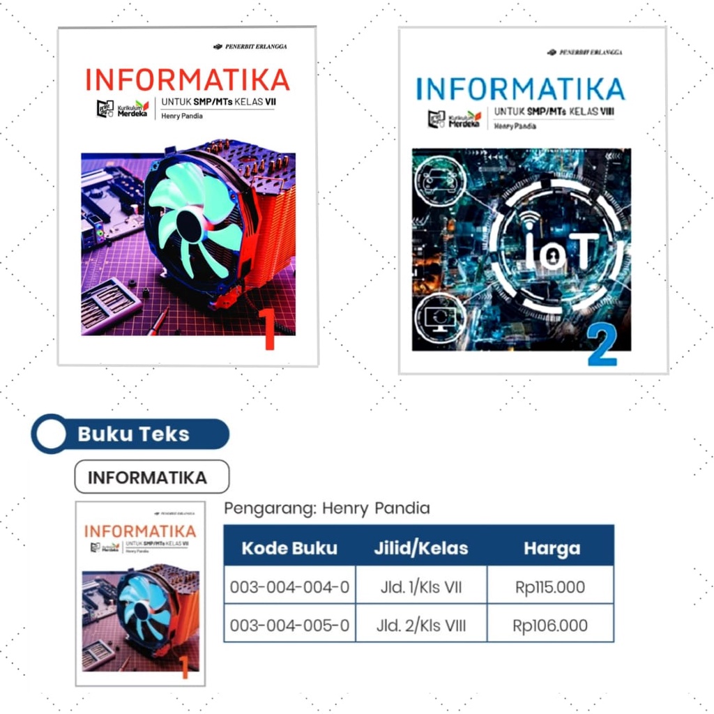 Erlangga - Buku Pelajaran Informatika Kelas 1 &amp; 2 SMP/MTs Kurikulum Merdeka