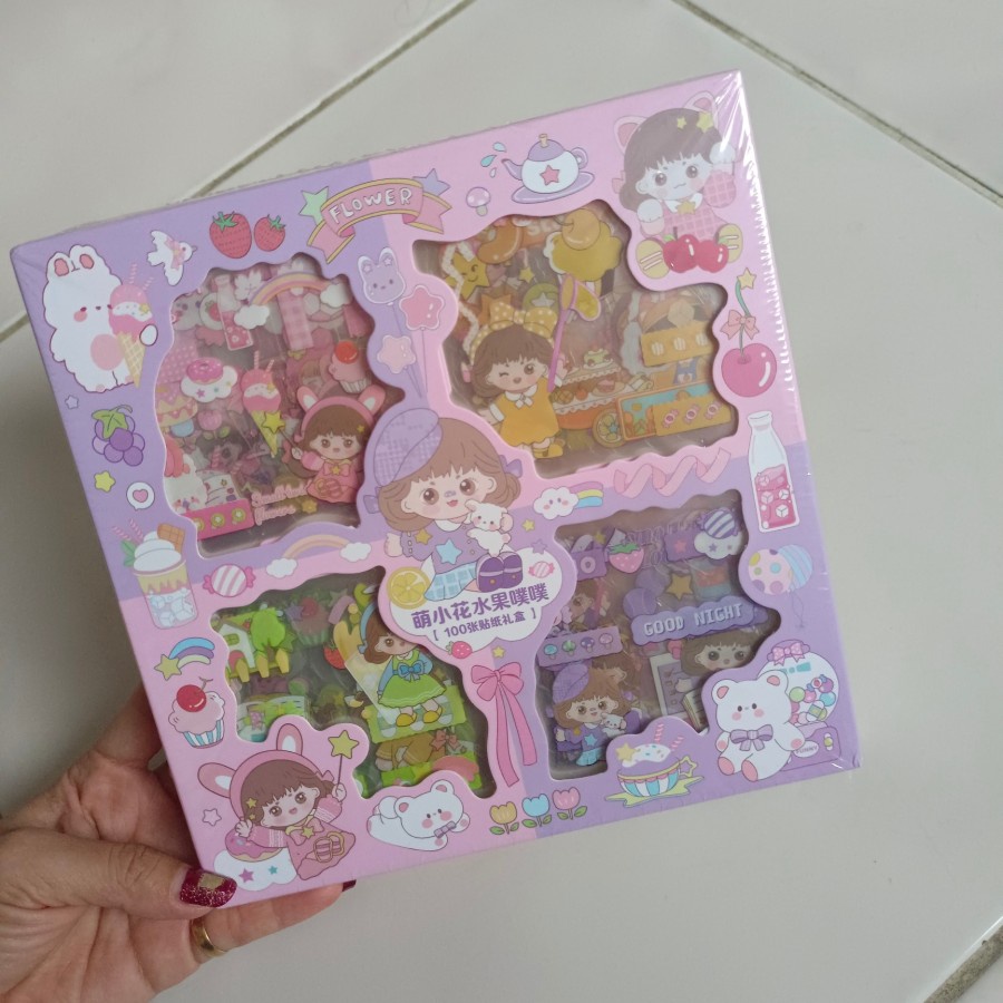 Tempelan stiker lucu ecer perlembar murah