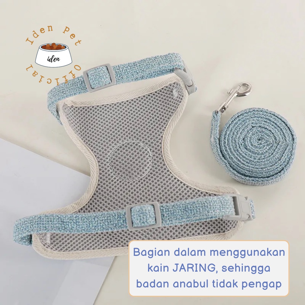 Harness Kucing Besar Kecil Tali Tuntun Hewan Rompi Anjing Cat Dog Harnes