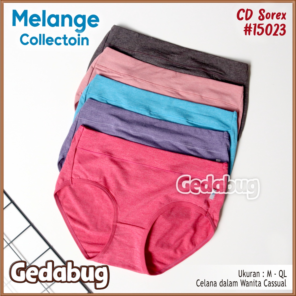 3 Pcs - CD wanita Sorex 15023 Malange Collection Midi | CD Wanita Karet Pinggang Lebar | Gedabug