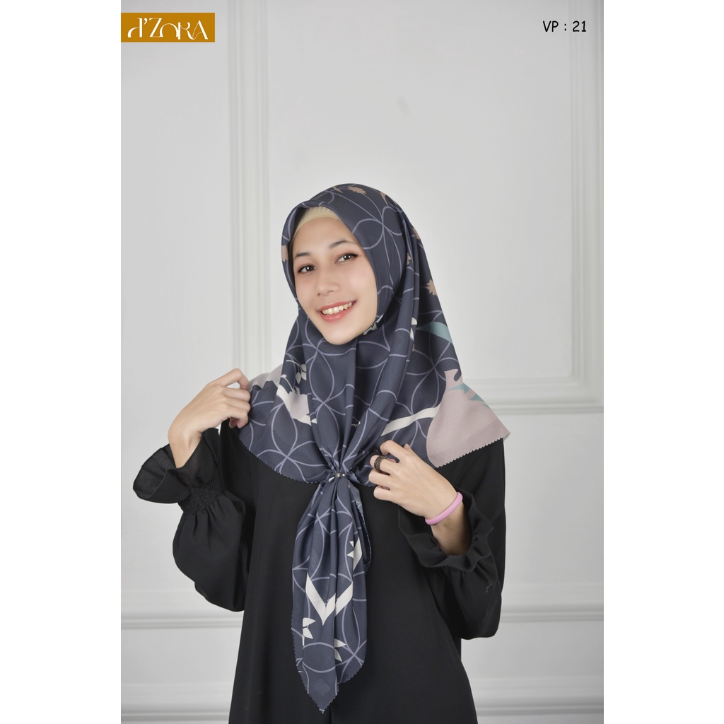d'ZORA HIJAB KERUDUNG MOTIF SEGI EMPAT PREMIUM