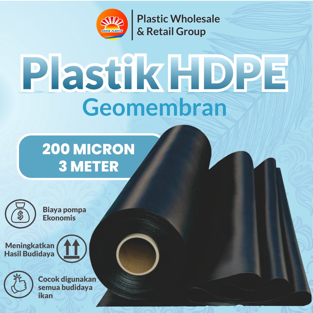 GEOMEMBRAN HDPE TEBAL 200 MICRON LEBAR 3 METER