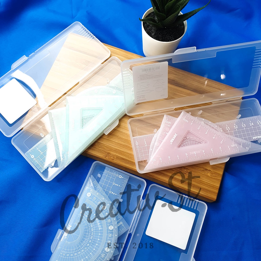 

JOYKO Penggaris Rl-Ps3 Pastel 1 Set 4 Pcs Ruler Matematika Pink Biru