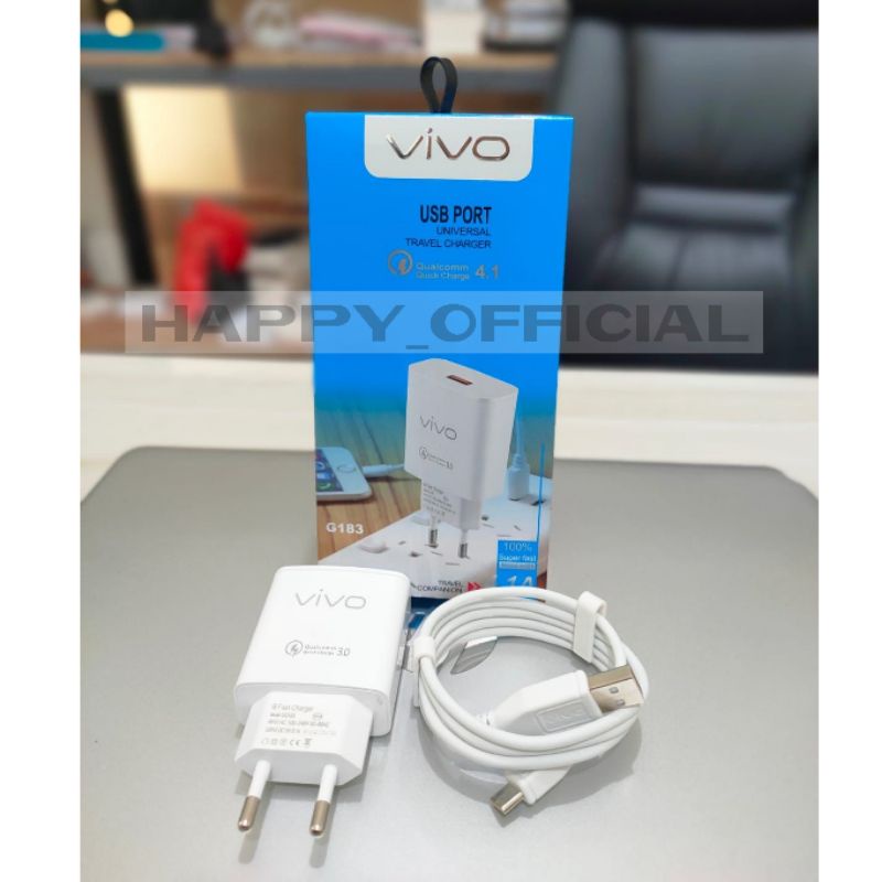 TC CHARGER ORIGINAL VIVO Y15 QUICK QUALLCOM 3.0A MICRO USB &amp; TYPE-C