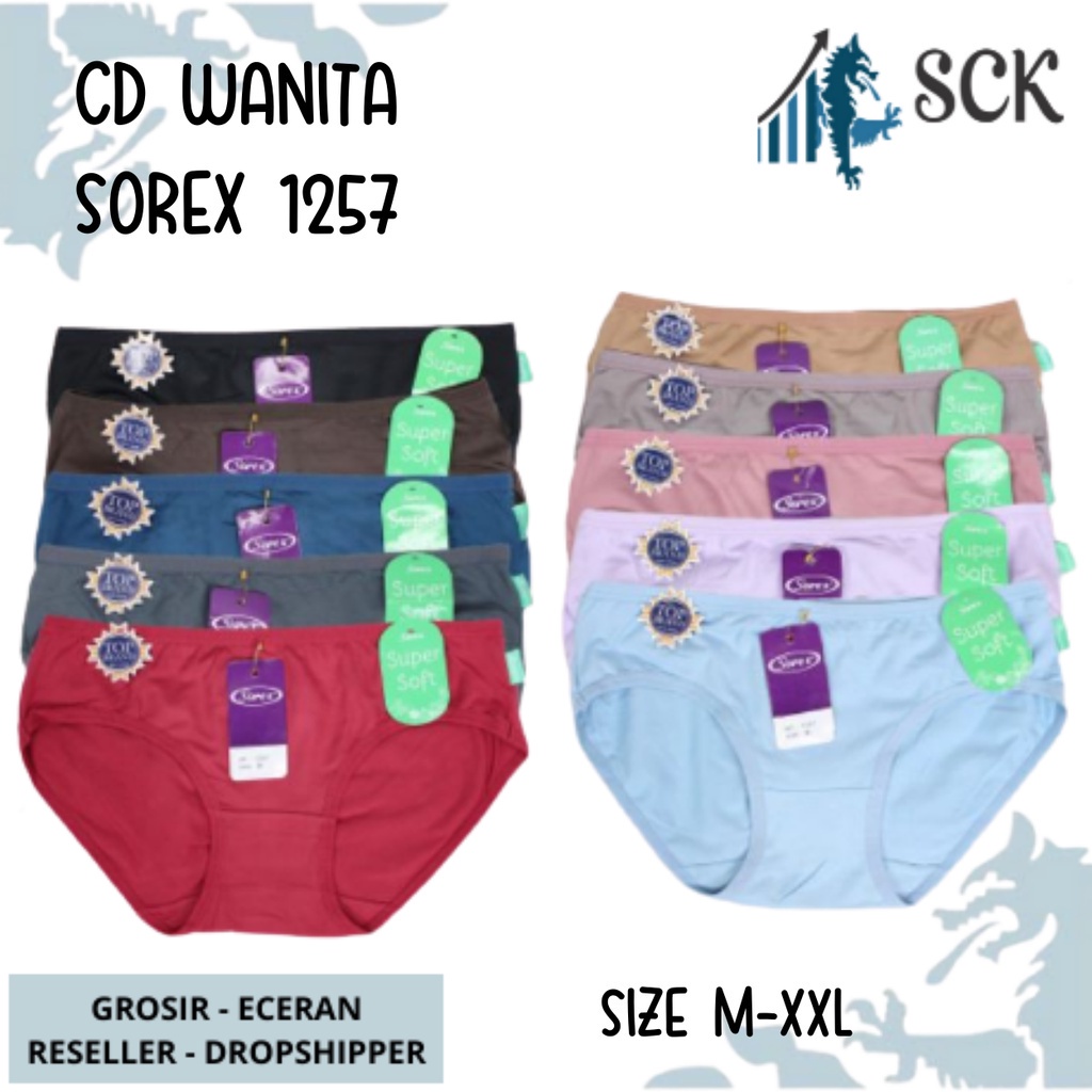 Celana Dalam SOREX 1257 / CD Ukuran M-XXL Bahan Katun / Pakaian Dalam Wanita Aneka Warna Grosir - sckmenwear GROSIR