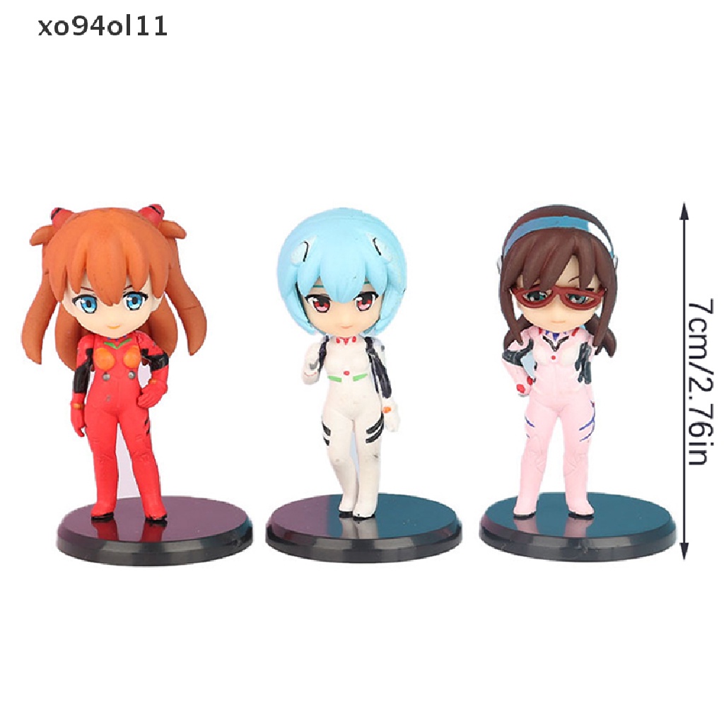 Xo 5Pcs/set Lucu Q Versi Eva Anime Figure Neon Genesis Evangelion Ayanami Rei Figure Boneka Asuka Langley Soryu Ornamen Mobil Dekorasi Fans Hadiah OL