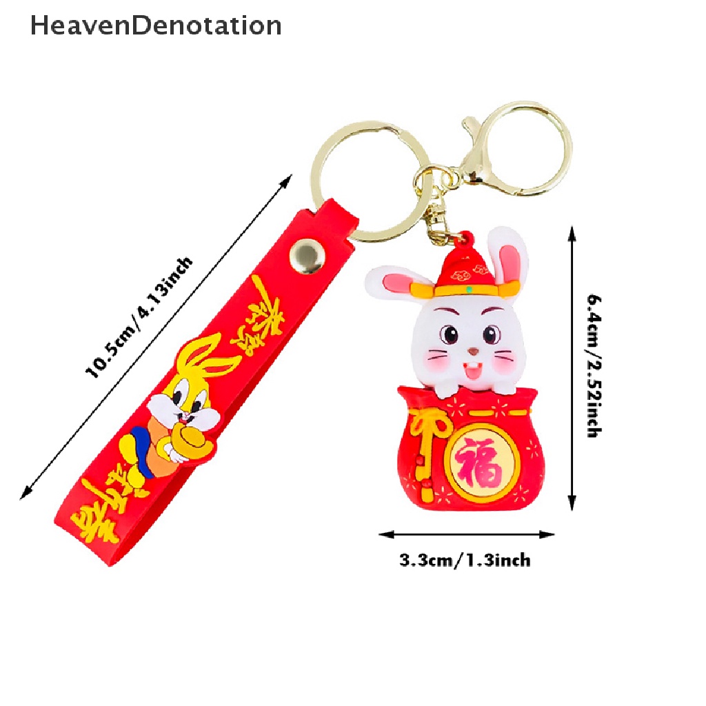 [HeavenDenotation] Gantungan Kunci Tahun Baru2023Gantungan Kunci Kelinci Lucu Bunny Aksesorisgantung Dekorasi Zodiak Cina Hewan Key Chain HDV