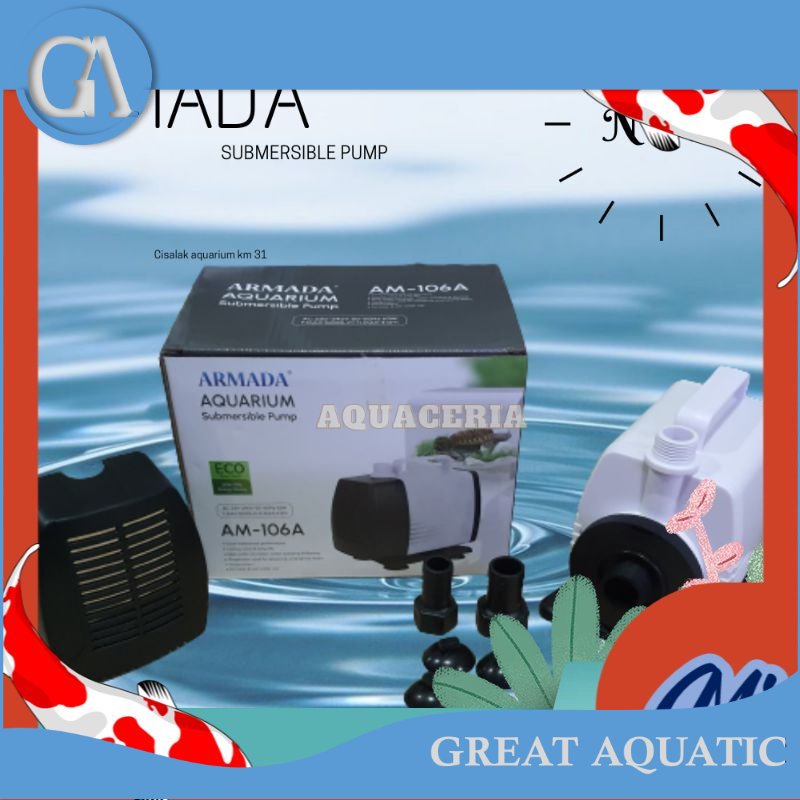 Mesin pompa air aquarium&kolam ARMADA AM 106 A Mesin pompa celup 5000 L/H cuma 63W