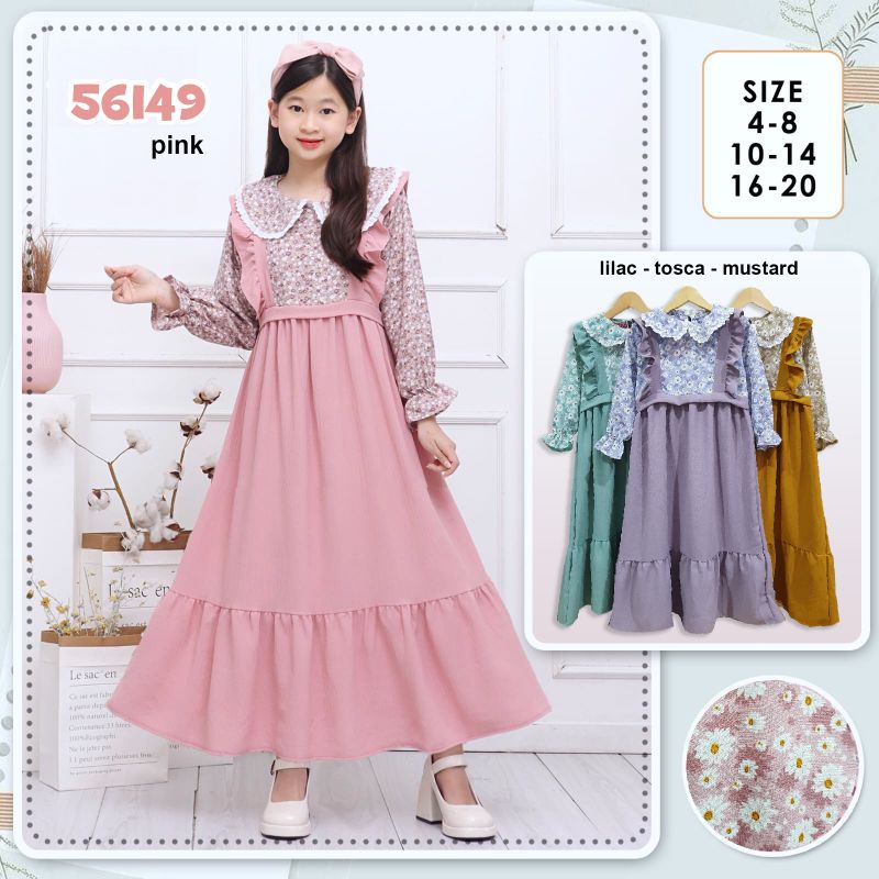 Gamis anak bahan rayon crinkle / Pakaian anak muslim / Setelan Anak perempuan