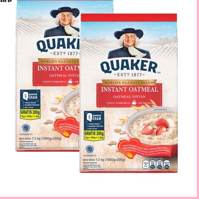 

♤ Quaker Instant Oatmeal 1200gr Merah 1.2 kg Exp Januari 2026♣