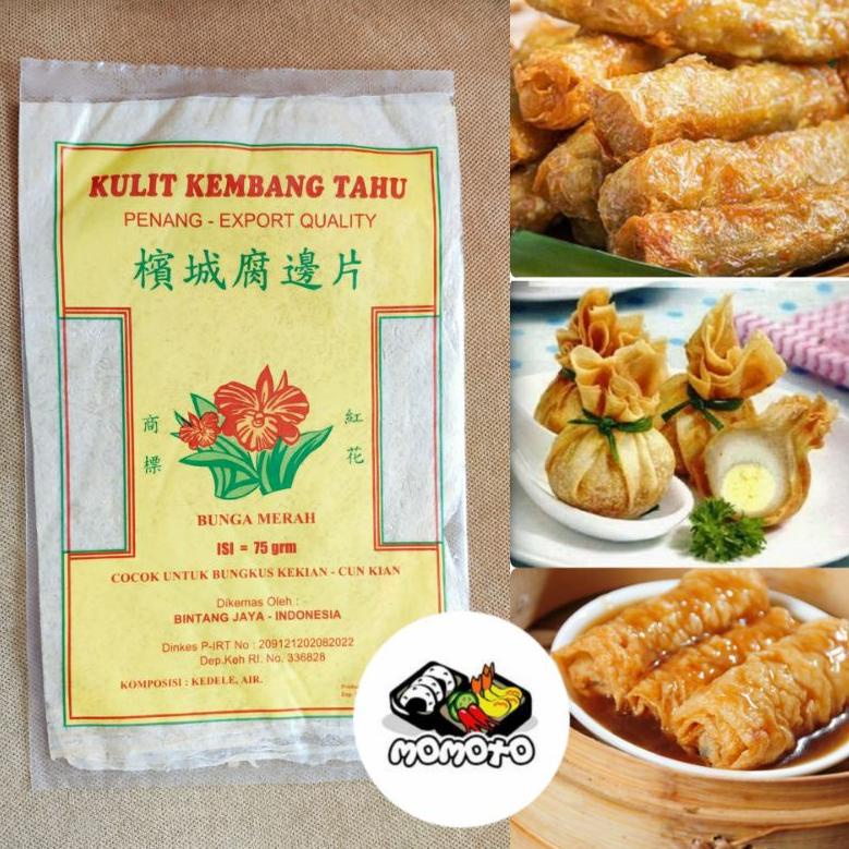 

SALE TERBAIK Kulit Kembang Tahu Cap Bunga Merah Mawar Penang Dimsum Kekian Hekeng