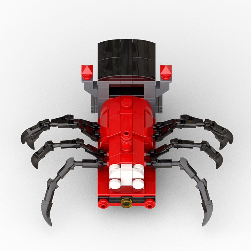 Moc Charles Monster Spider Evil Train Building Block Mainan Horror Game Figure Choo Choo Charles Model Batu Bata DIY Mainan Anak Hadiah