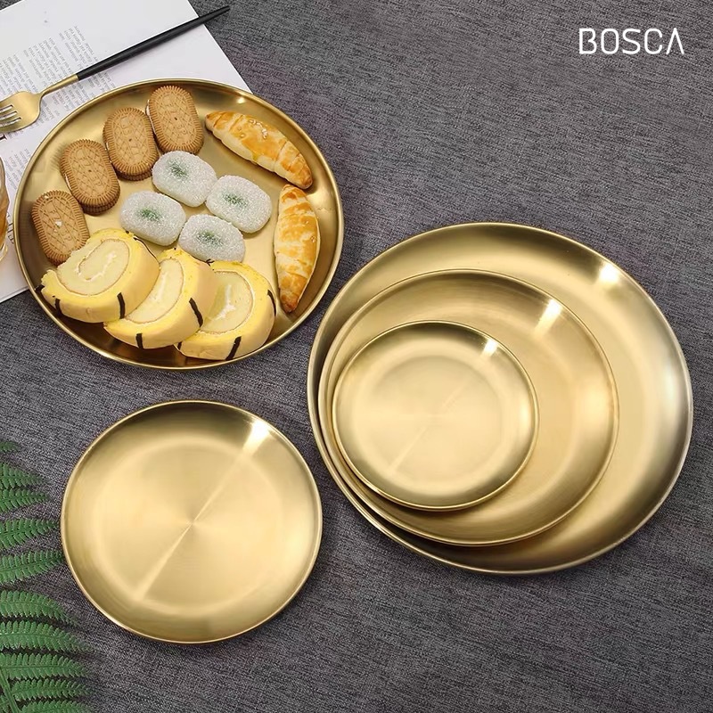 Jual Bosca Living Gold D Or Golden Disc Tray Round Golden Tray