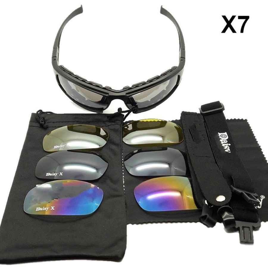 Kacamata Pria sunglasses Daisy X7 4 Lensa Tactical UV BerSepeda murah