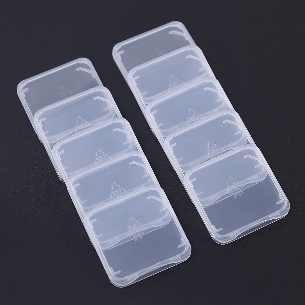 1/10pcs Transparan Standar SD Card Case Tahan Debu SD Memory Card Protector Mini Portable SDHC Card Tempat Penyimpanan
