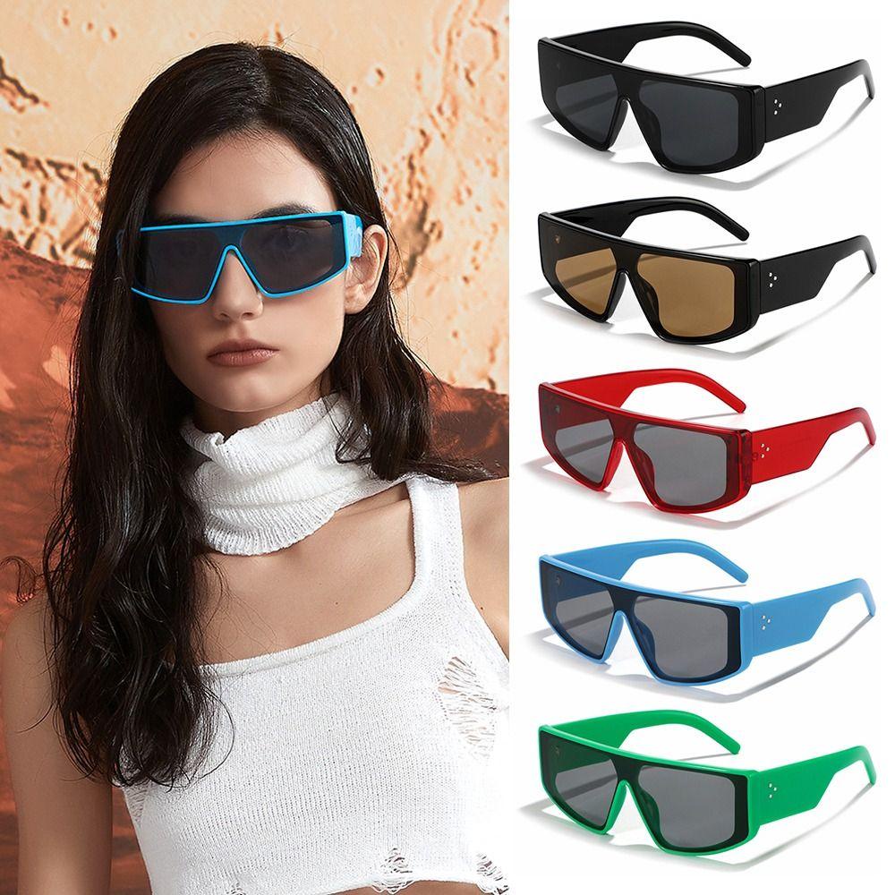 R-flower One-piece Sunglasses Windproof Frame Besar Oversized Y2K Kacamata Matahari