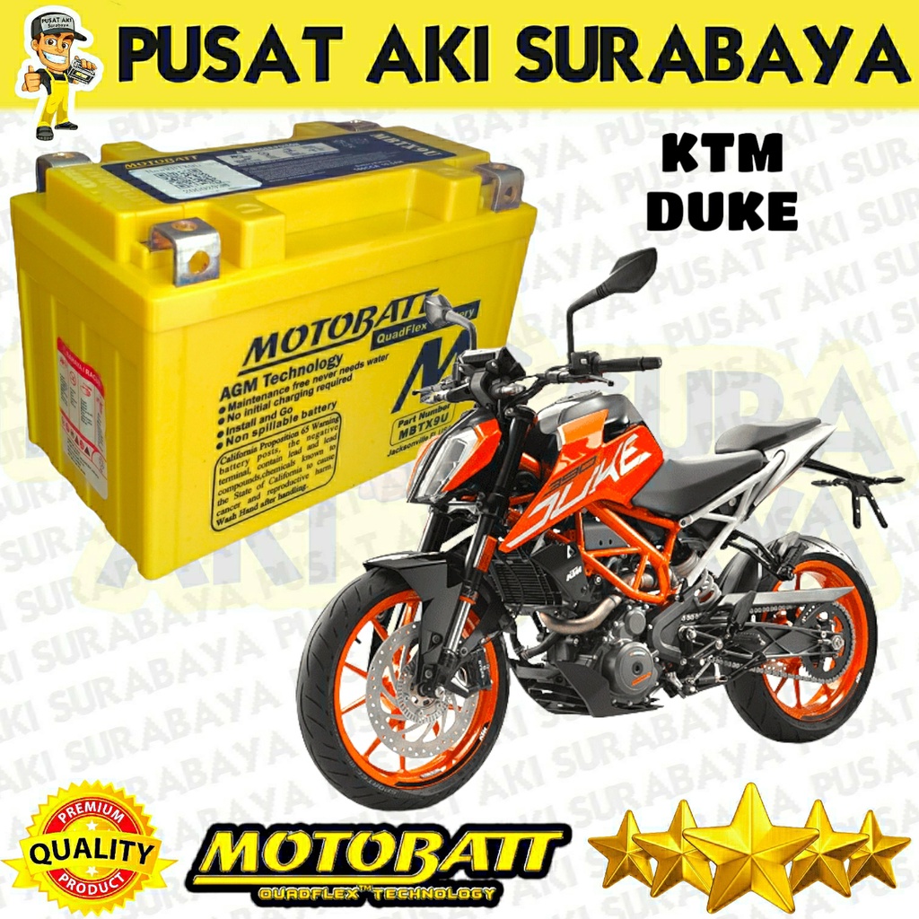 BERKUALITAS MOTOBATT MBTX9U AKI GEL KTM DUKE APACHE RTR 200 STREET TRIPLE DAYTONA 675 BURGMAN YTX9