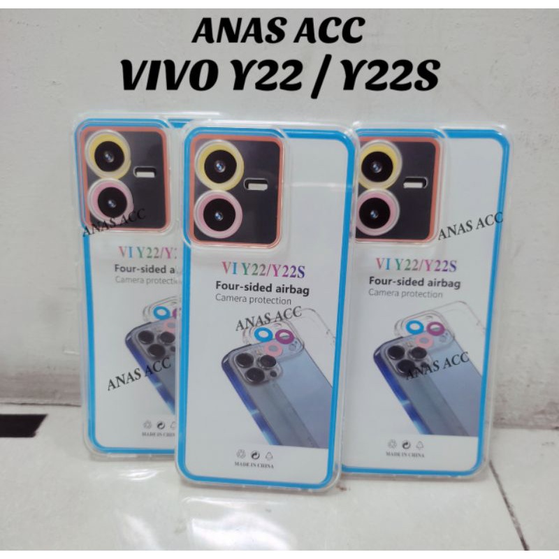 SoftCase VIVO Y22/Y22S Case Silikon Bening ProCamera Pelindung+Camera
