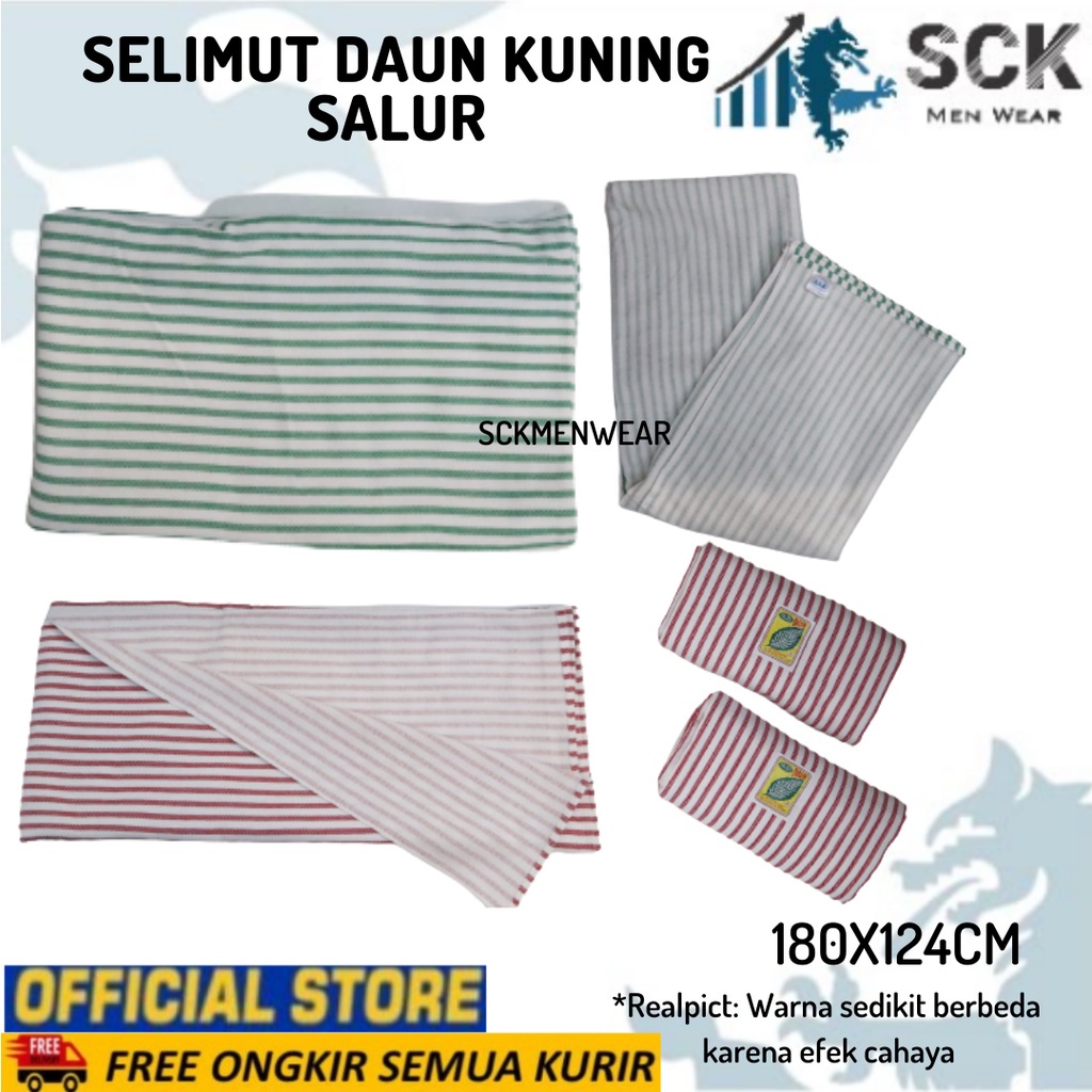 Selimut Garis Daun Kuning / Selimut Putih Salur Rumah Sakit / Perlengkapan Rumah GROSIR