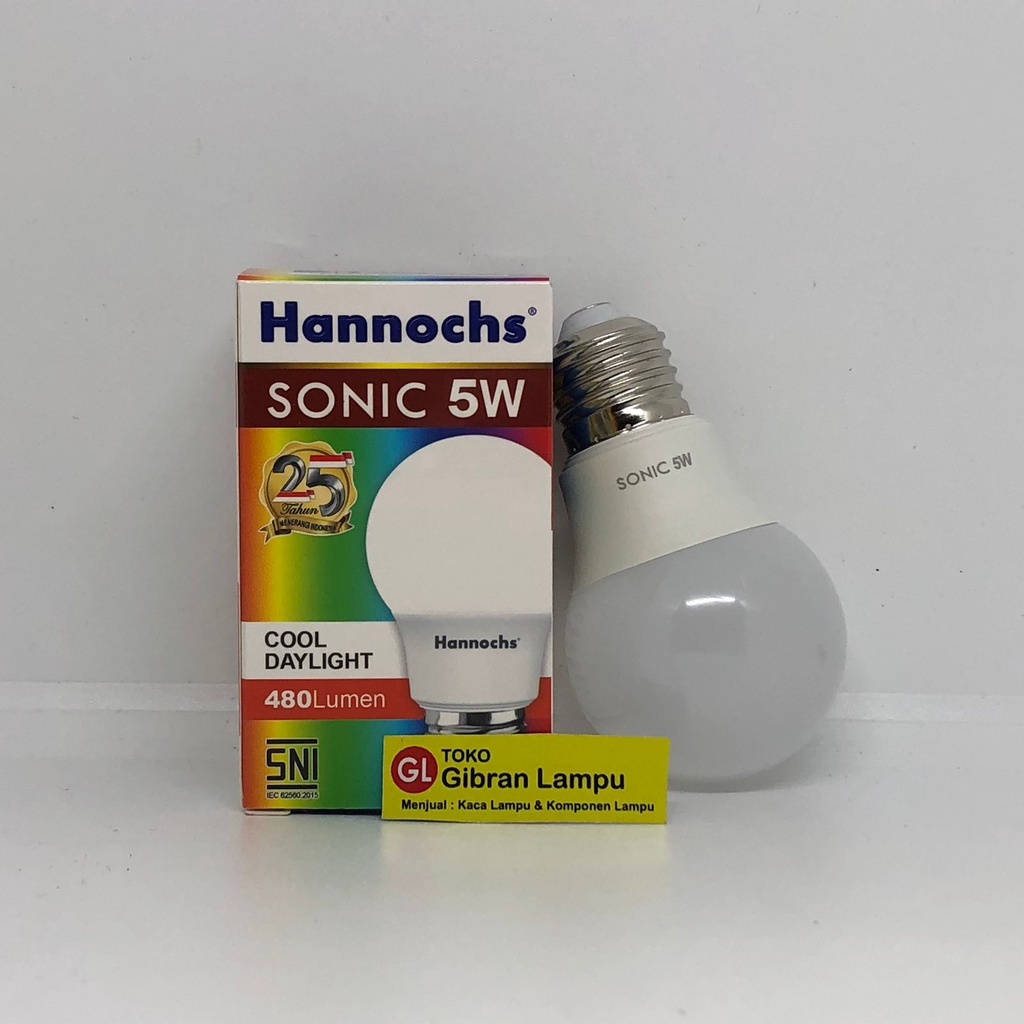 Lampu LED Hannochs Sonic Watt Kecil 3w 5w 7w 9w 12w 15w - LED Bulb Hannochs Cahaya Putih Daylight