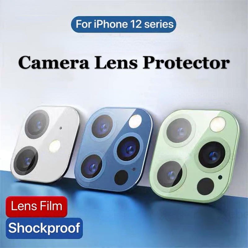 Lensa Kamera Belakang Tempered Glass Film Untuk iPhone 12 Pro Max Mini Color Lens Pelindung Layar Untuk Iphone12 12pro 12promax 12Mini