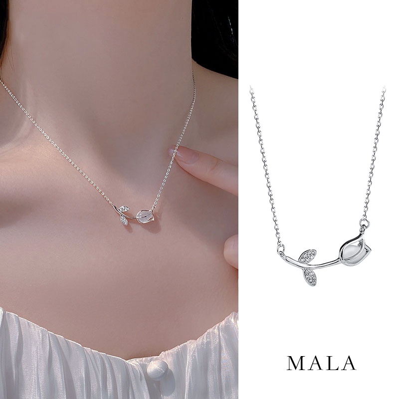 Kalung Wanita Halus Korea Liontin Tulip