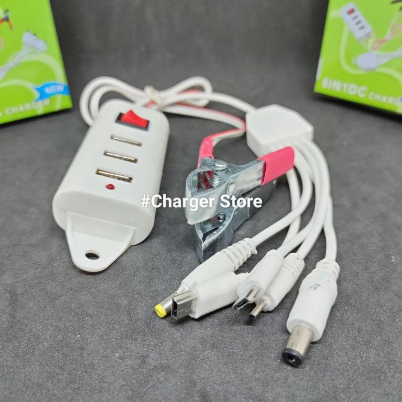 Charger Motor Aki 6in1 DC Charger Casan Hp Di Motor Multi Function Kabel