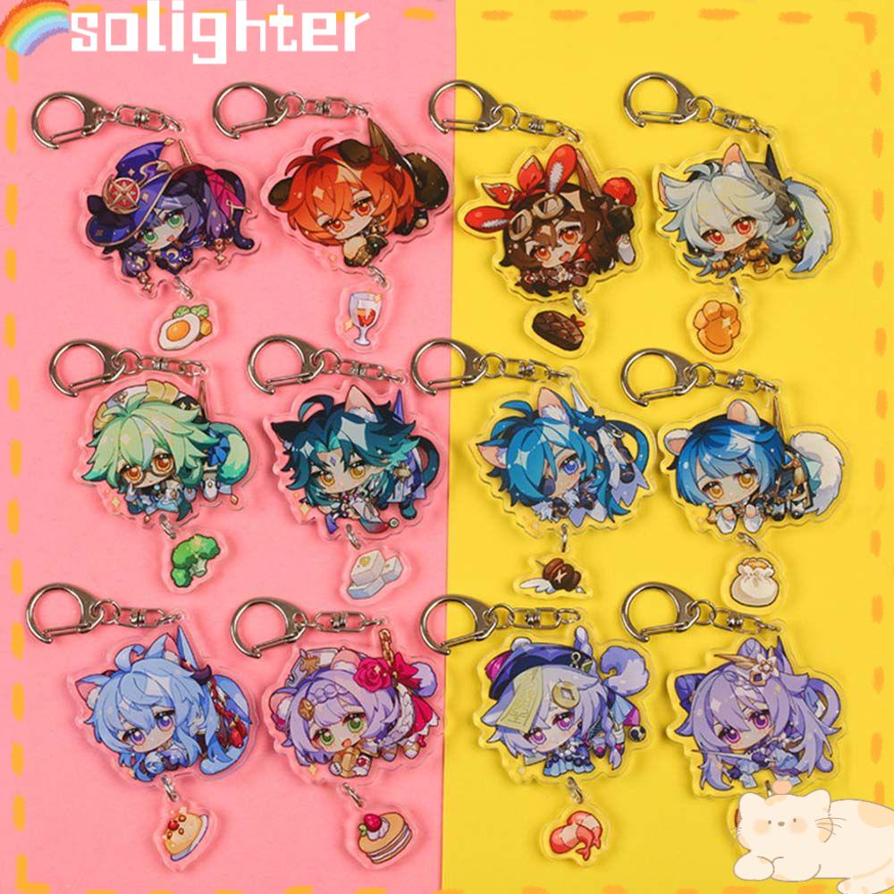 Solighter Gantungan Kunci Anime Koleksi Properti Kartun Liontin Aksesoris Jepang Anime Cosplay Car Key Holder